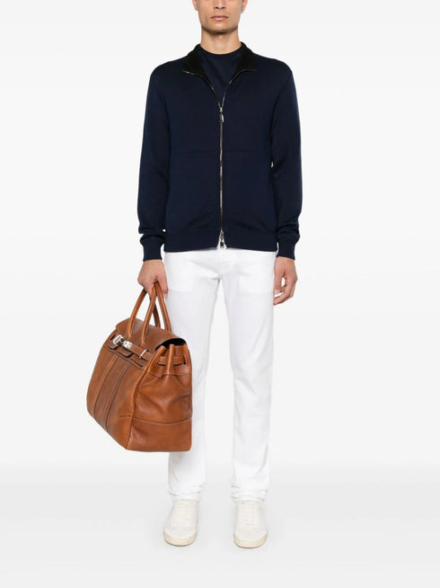 zip-up cardigan